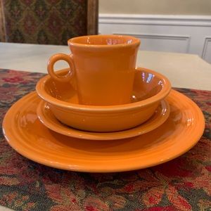 Fiestaware Tangerine Four Piece Place Setting